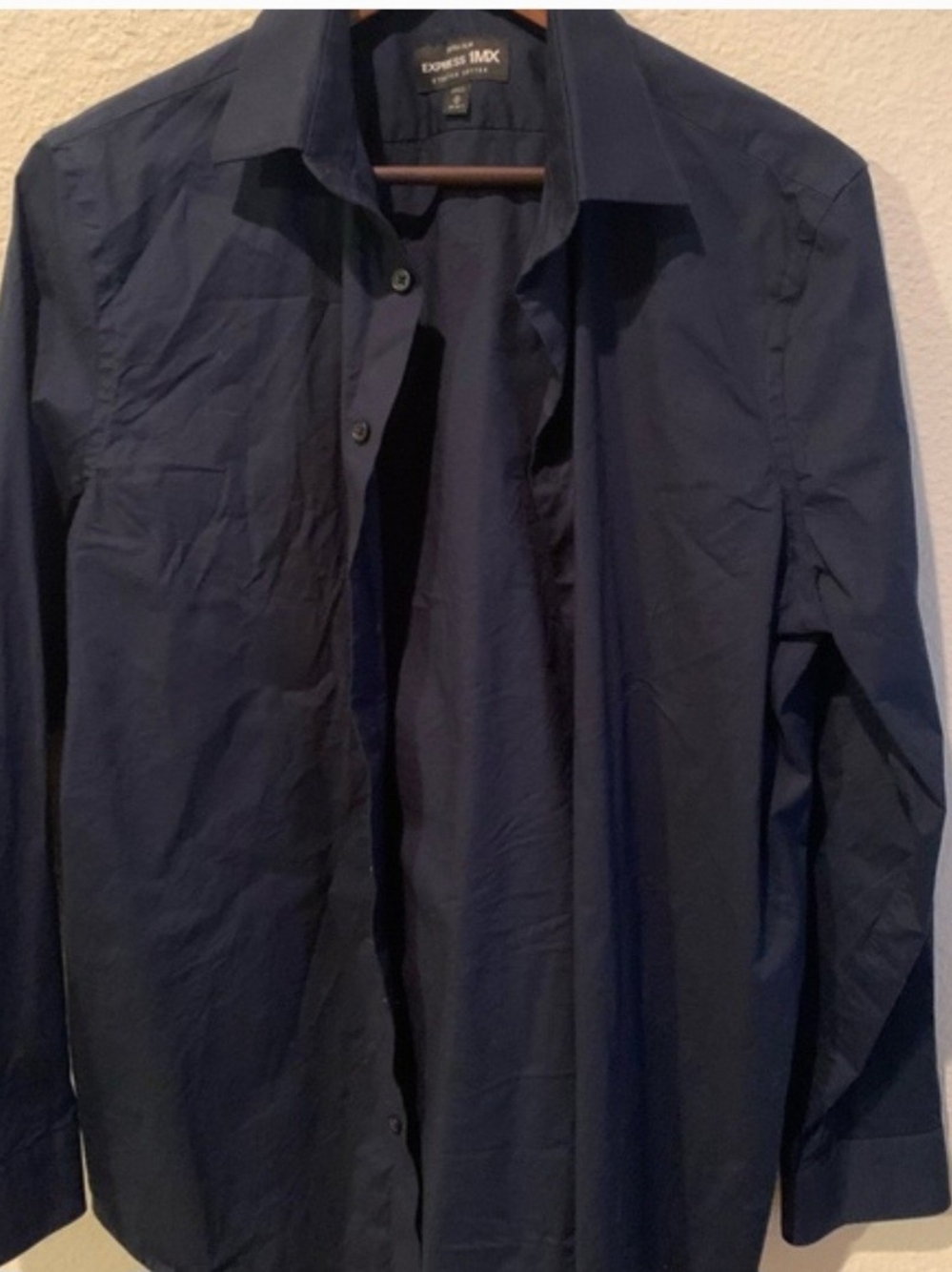Express Men’s Dark Navy Extra Slim Dress Shirt